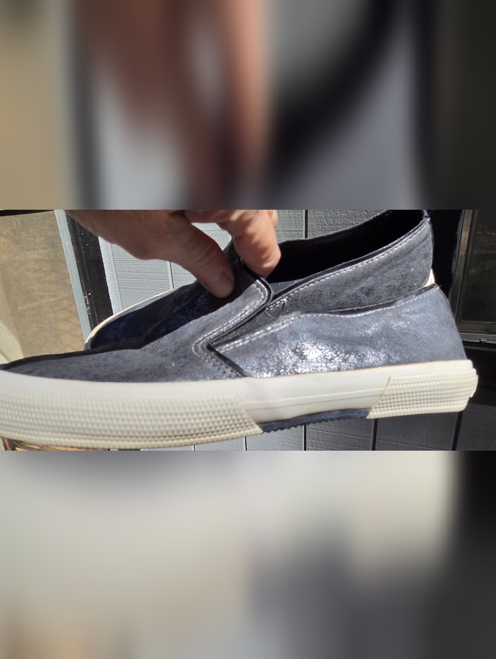 Kenneth Cole Reaction Metallic Silver Slip-On Sneakers Sz7 - Picture 10 of 10